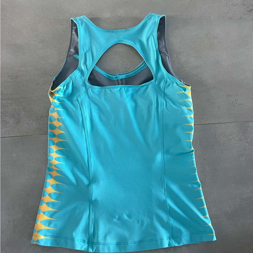 Nike Aqua Blue Tank Top with Orange Accents - Picture 4 of 5